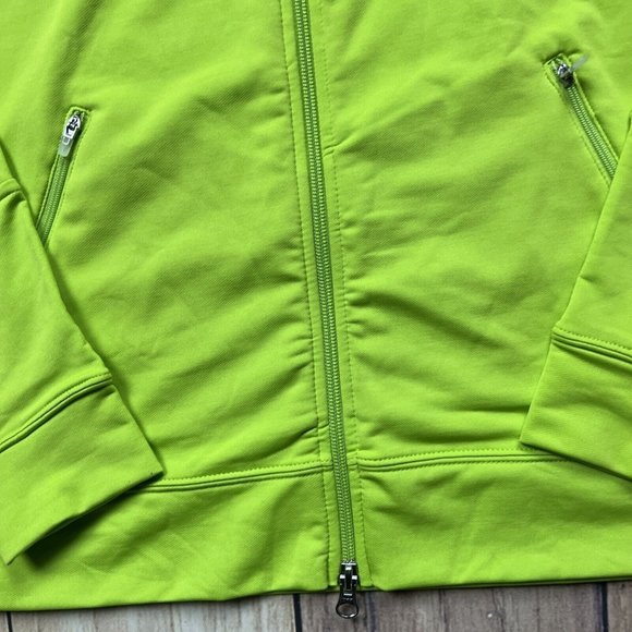 Nike Dri Fit Long Sleeve Full Zip Track Jacket Lime Green Women’s Large - Picture 5 of 6